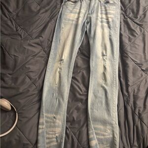 Stylish Distressed Light Blue Skinny Jeans